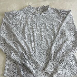 Elegant Black and White Polka Dot Blouse